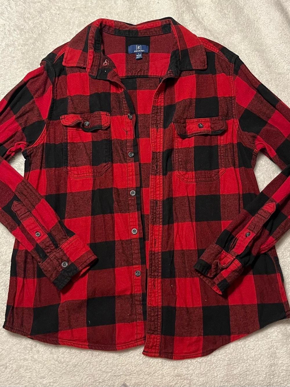 Red and Black Buffalo Plaid Button-Down Shirt